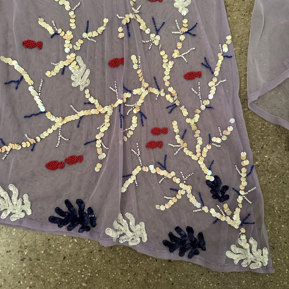 NWT Letarte Swimwear Mesh Sequin Asymmetrical Cover Up - Picture 3 of 5